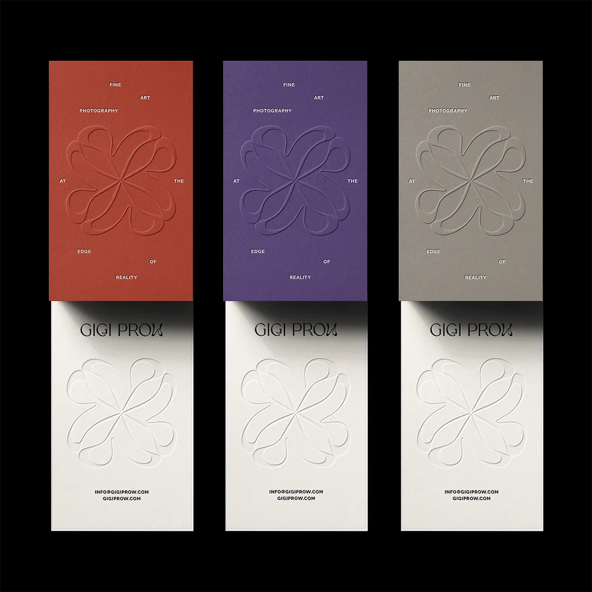 Gigi Prow premium business card design for abstract fine art photography brand